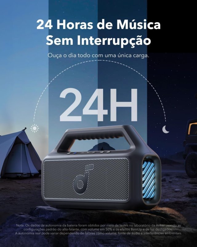 Soundcore Boom 2 da Anker - 80W - Subwoofer, IPX7, RGB - Preto