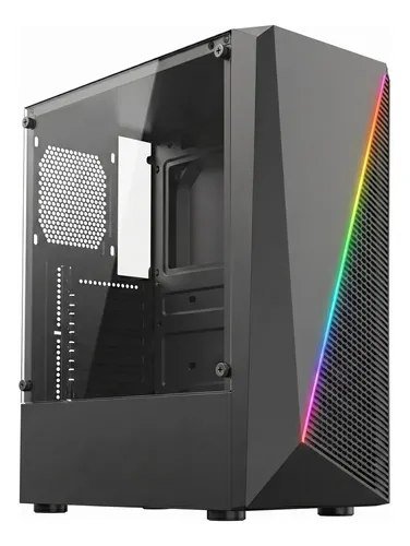 Gabinete Pc Gamer Mid Tower Preto - Argb, Vidro Temperado Preto