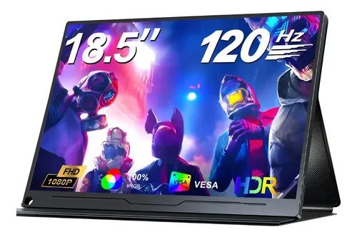 Monitor Portátil Uperfect 18,5 Polegadas Ultra-slim IPS HDR Full HD 120Hz com VESA e Smart Cover