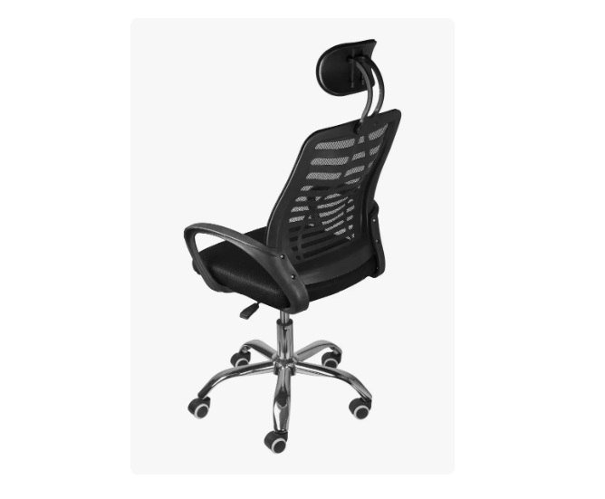 Cadeira Executiva Eike Mesh Zebra Alta Preta Giratória Ergonômica Com Reclinável