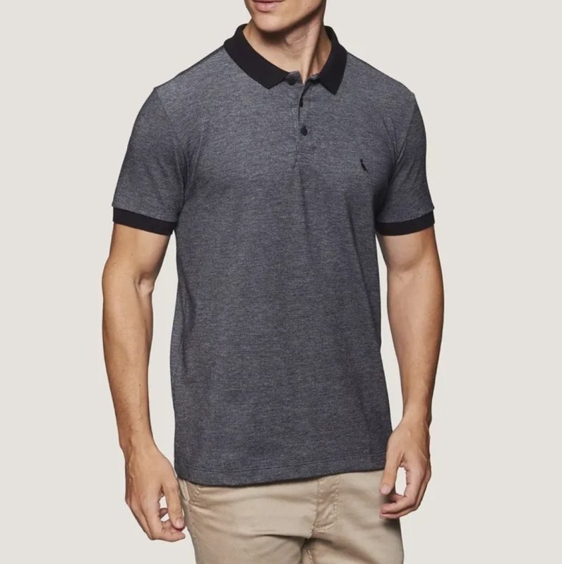 Polo Slim Piquet Denim Rsv Reserva
