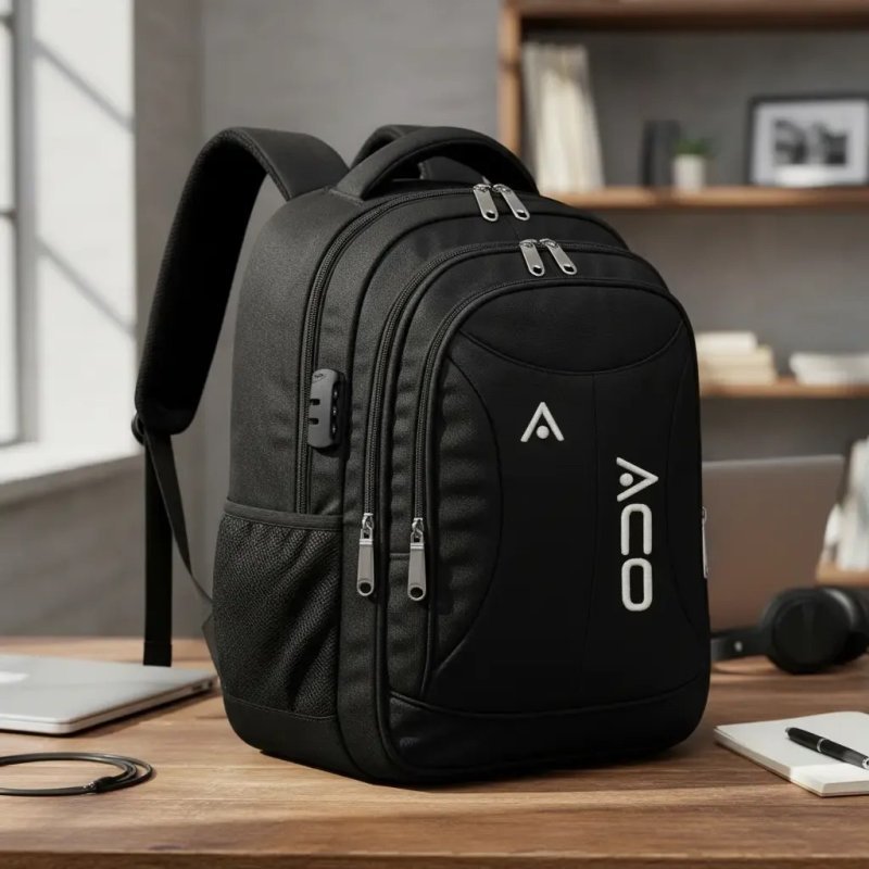 Mochila para Notebook com Cabo de Aço, Cabo USB e Fone de Ouvido Impermeável