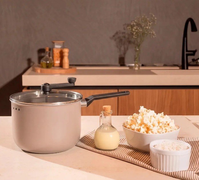 Pipoqueira Brinox Ceramic Life Nevada Ø20 Cm 4,2 L Champagne + Frete Grátis