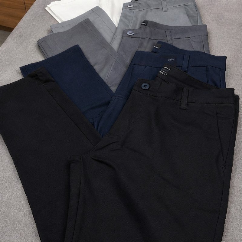 Kit 3 Calça Masculina Sarja Slim Alfaitaria Esporte Fino Preto-bege-chumbo (36 ao 48)