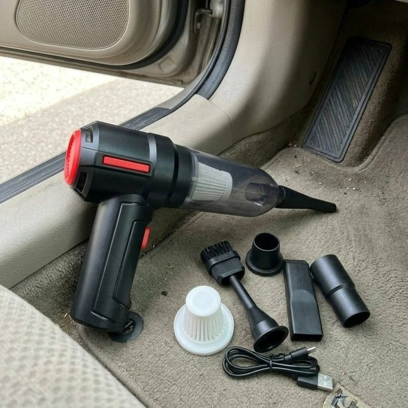 Mini Aspirador De Pó Portátil Recarregável Soprador Usb Automotivo 3em1 Sem Fio Premium Vácuo Limpeza Carro Multifuncional Casa Dr Hank