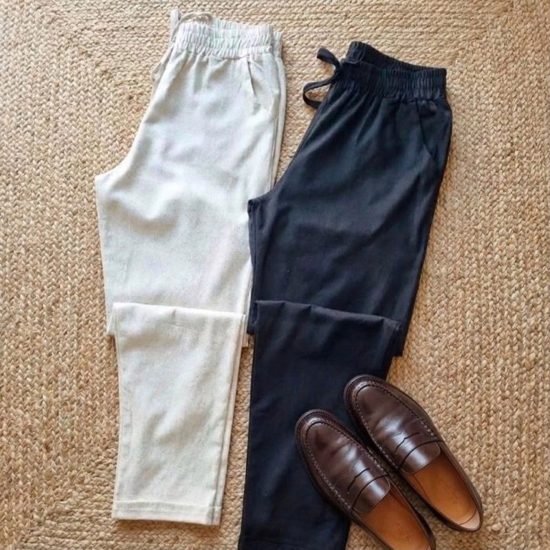 Calça Linho Masculino Social Casual C/bolsos Tecido Premium
