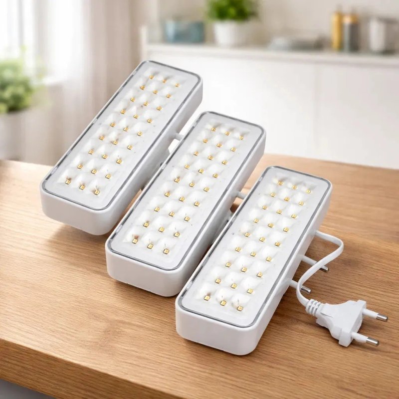 3 Luminárias Emergência Elgin Recarregável Lâmpada 30 Leds