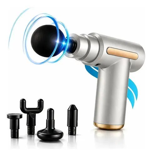 Massageador Pistola Elétrica Profissional Muscular Portátil 127/220v Prateado