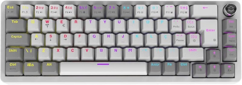 TECLADO MECÂNICO 65% PCYES MECKA WHITE GHOST