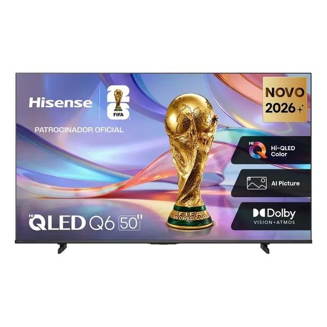 Smart TV 4K 50" Hisense QLED, Processador AI, Dolby Vision Atmos e Compatibilidade Alexa (50Q6QVV)