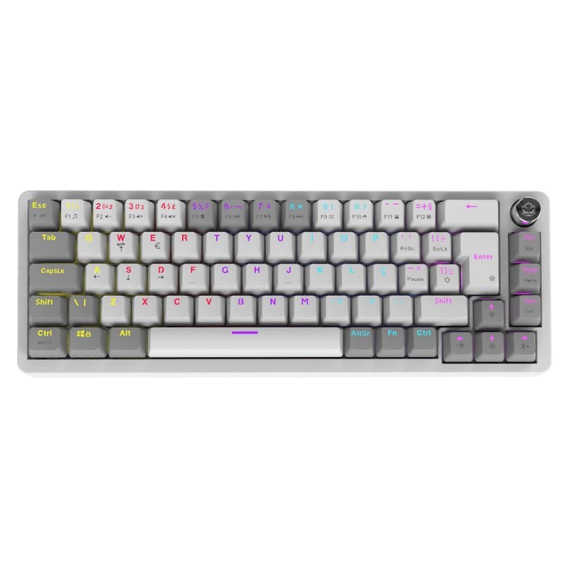 TECLADO MECÂNICO 65% PCYES MECKA WHITE GHOST
