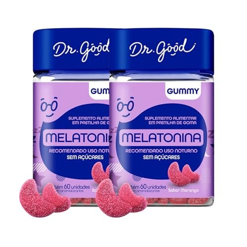 Kit 2x Melatonina Sabor Morango 2x60 Gomas Fini Dr Good