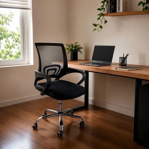 Cadeira De Escritorio Begonia Tela Mesh Ergonomica Giratoria Preto