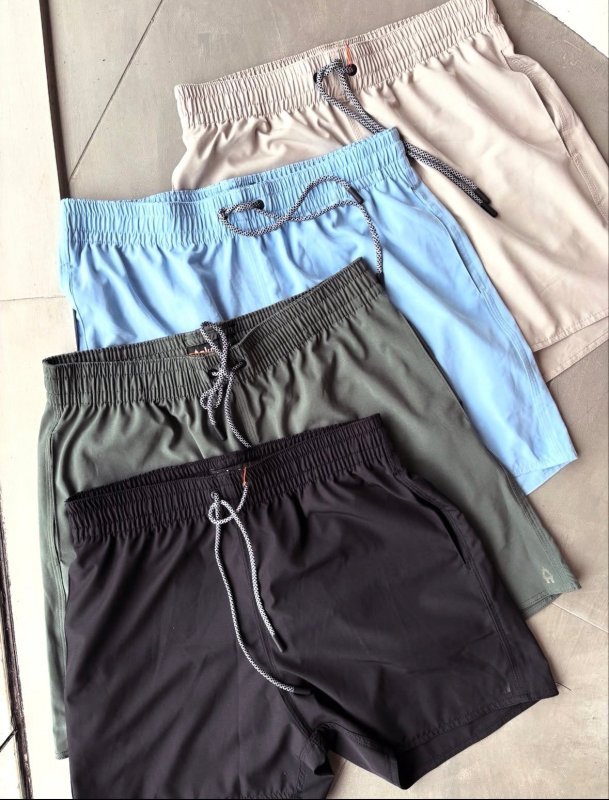 Kit 4 Bermuda Shorts Tactel Sandrini Elastano Academia Praia Sortidos Liso Gg