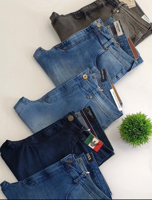 Kit 4 Calças Jeans Masculina Tradicional Corte Reto Básica