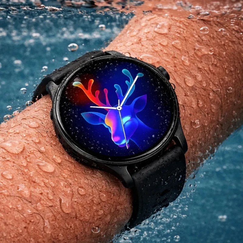 Relógio Inteligente Smartwatch Prova D'Água Esportivo Redondo Allphone Preto