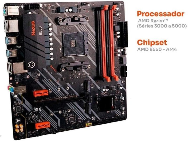 Placa-mãe Husky Nexus B550, M.2 Nvme, Ddr4 3200mhz, Ryzen 5000/3000