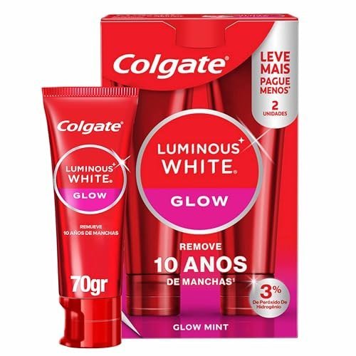Colgate Luminous White Glow Creme Dental Clareador, 2x70g