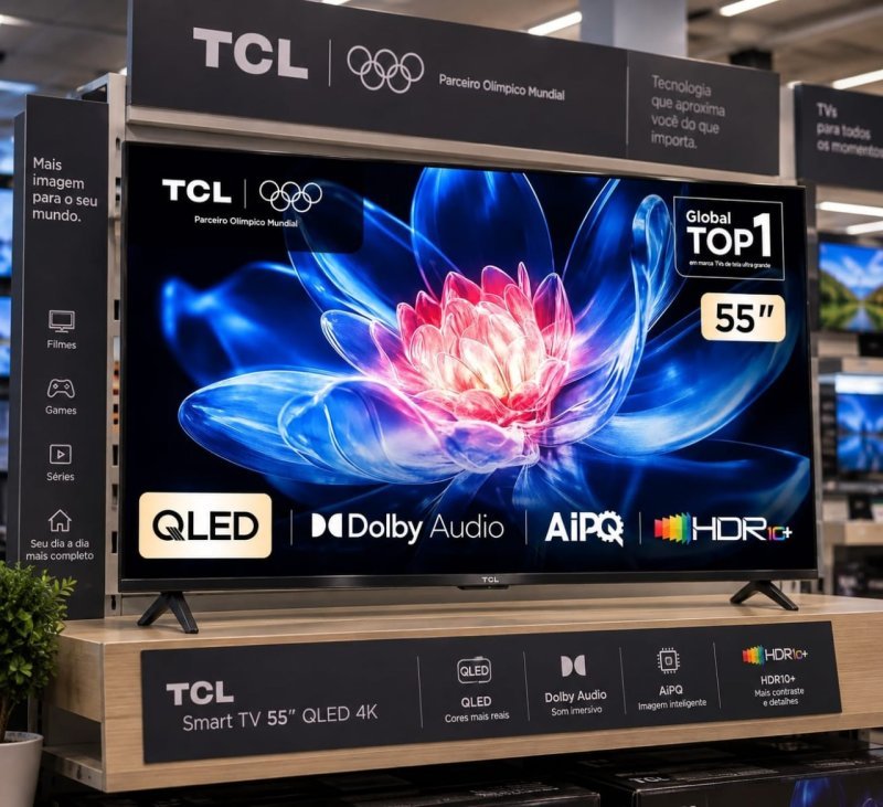 Smart TV TCL 55 Polegadas QLED 4K