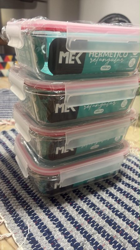 Kit 4 Potes de Vidro Borossilicato Hermético com Tampa 1040ML