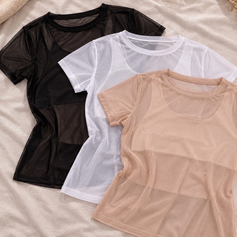 Kit 3 Blusas De Tule Academia Fitness 10736