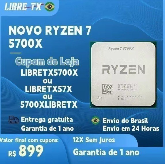 Processador Amd Ryzen 7 5700x Oem Novo