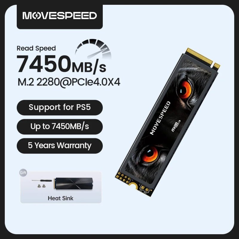 Ssd Movespeed Nvme M.2 7450 Mb/S 4Tb 2Tb 1Tb