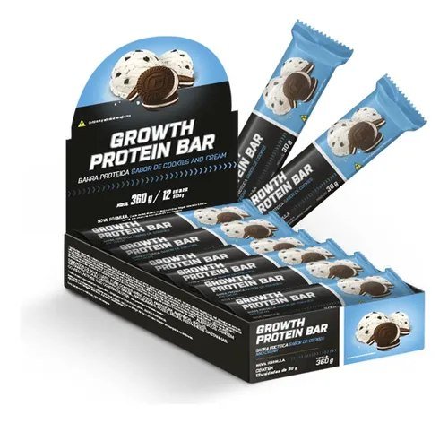 Barra De Proteína (cx. 12 unid.) Growth Supplements - Sabor Cookies & Cream