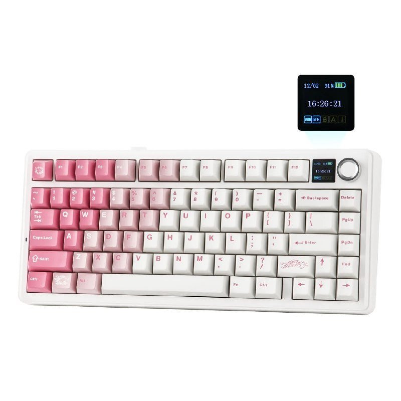 Teclado Epomaker X Aula F75 Max, Mecânico, Tela Tft, Knob de Volume