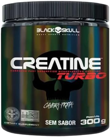 Creatine Turbo sem sabor Pote 300g Black Skull