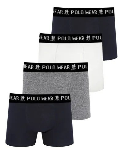 Kit 4 Cuecas Algodão Polo Wear Sortido Sortido Liso M