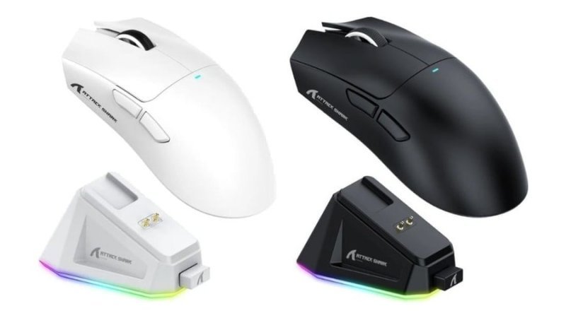 Mouse Sem Fio com Dock Attack Shark X11, Sensor PAW3311