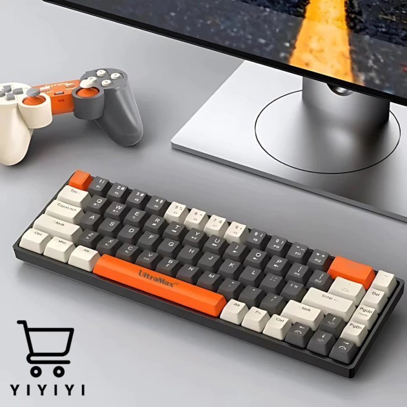Teclado Gamer/Escritório Com Fio RGB LED Iluminado Com 68 Teclas Mecânicas