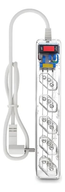 Filtro De Linha + Dps Iclamper 5 Tomadas Lcf Transparente