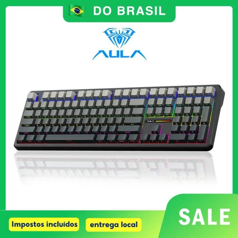 Teclado Mecânico Sem Fio Aula F108 4000mAh