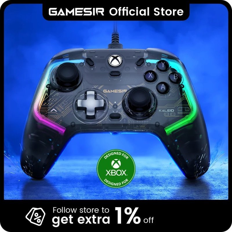 Controle Com fio GameSir Kaleid Flux Hall Effect, Para Pc, Xbox Series X, Xbox Series S, Xbox One
