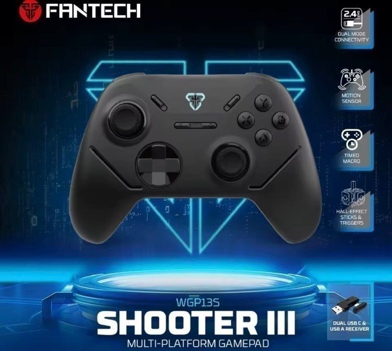 Controle Sem Fio Fantech Wgp13s, Analógicos/Gatilhos Hall Effect, 1KHz