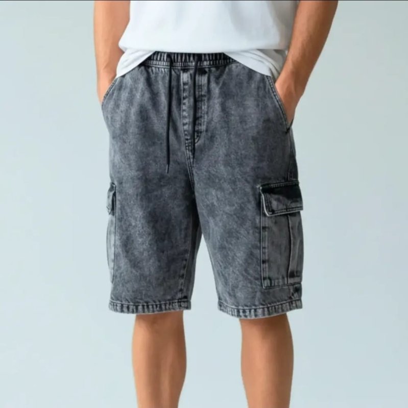 Bermuda Jeans Cargo Baggy Masculina Streetwear