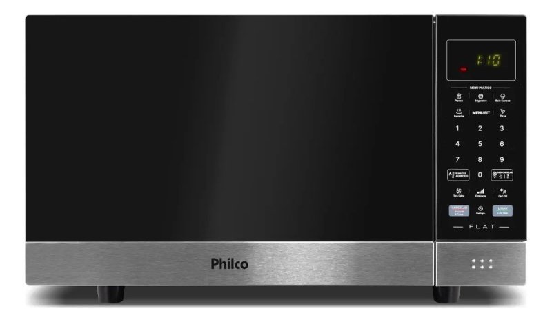 Micro-Ondas Philco 28L Preto Espelhado Flat PMO30F