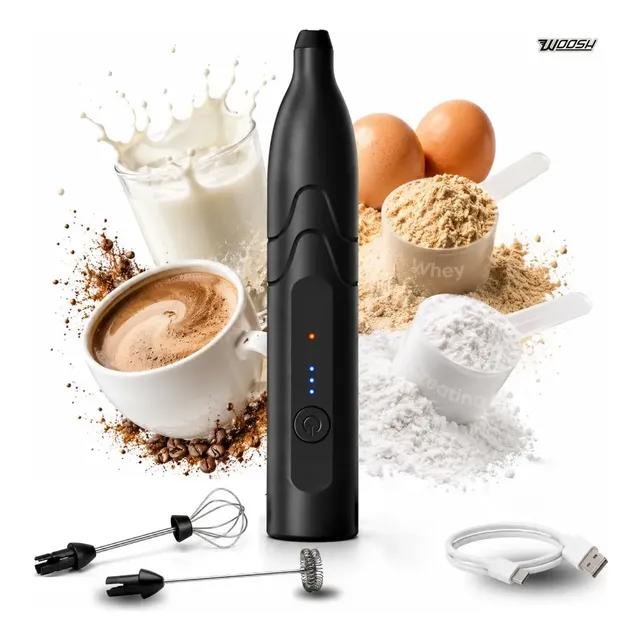 Mixer Elétrico Portátil 2 em 1 Recarregável Potente Misturador de Bebidas e Ovos