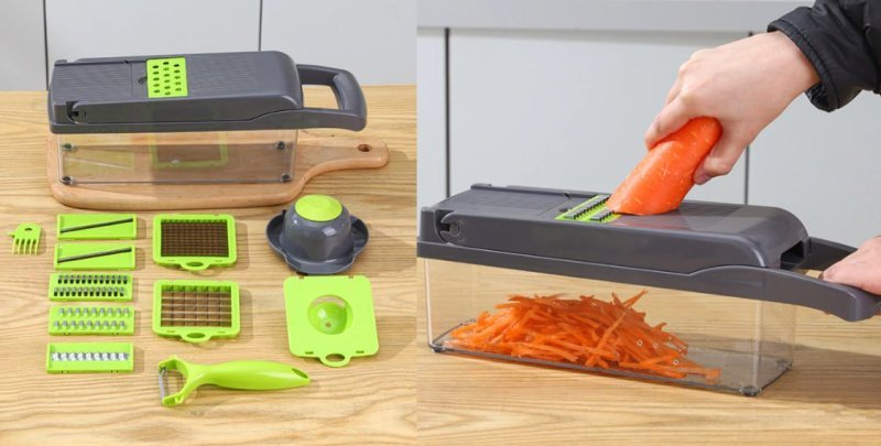 Fatiador De Cozinha Multifuncional Em Aço Inoxidável