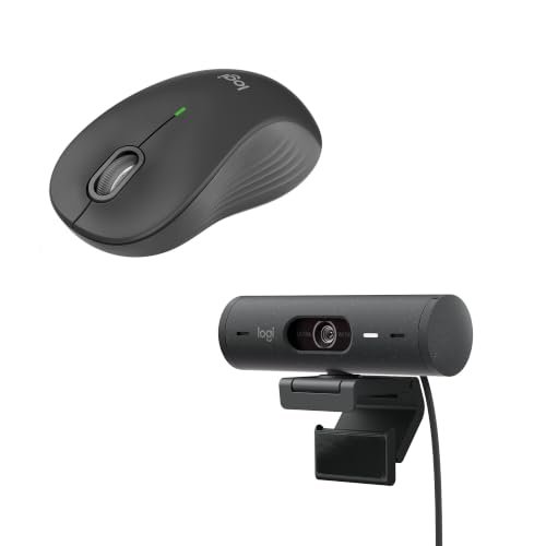 Mouse Sem Fio Logitech M550 L Grafite + Webcam Full HD Logitech Brio 500 - Grafite