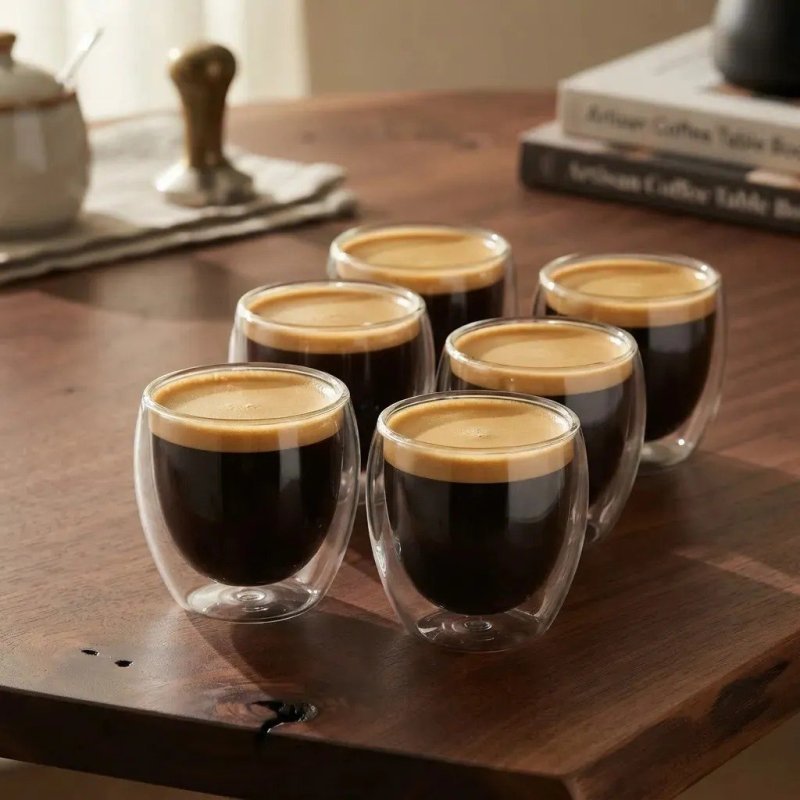 Copos De Vidro Borosilicato Duplo 80ml Nespresso 6 Unidades Transparente + Frete Grátis