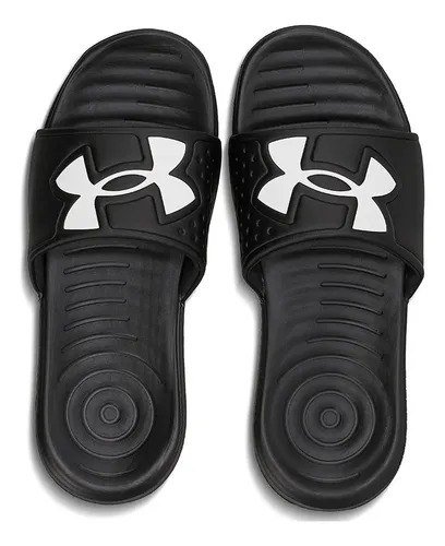 Chinelo Slide Under Armour Ansa Light Esportivo Eva Descanso Preto/preto/branco Liso 39/40