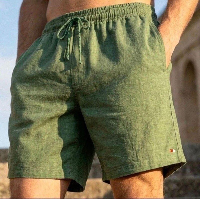 Shorts Linho Masculino Sandrini Casual Verão Confortável (P ao XG)