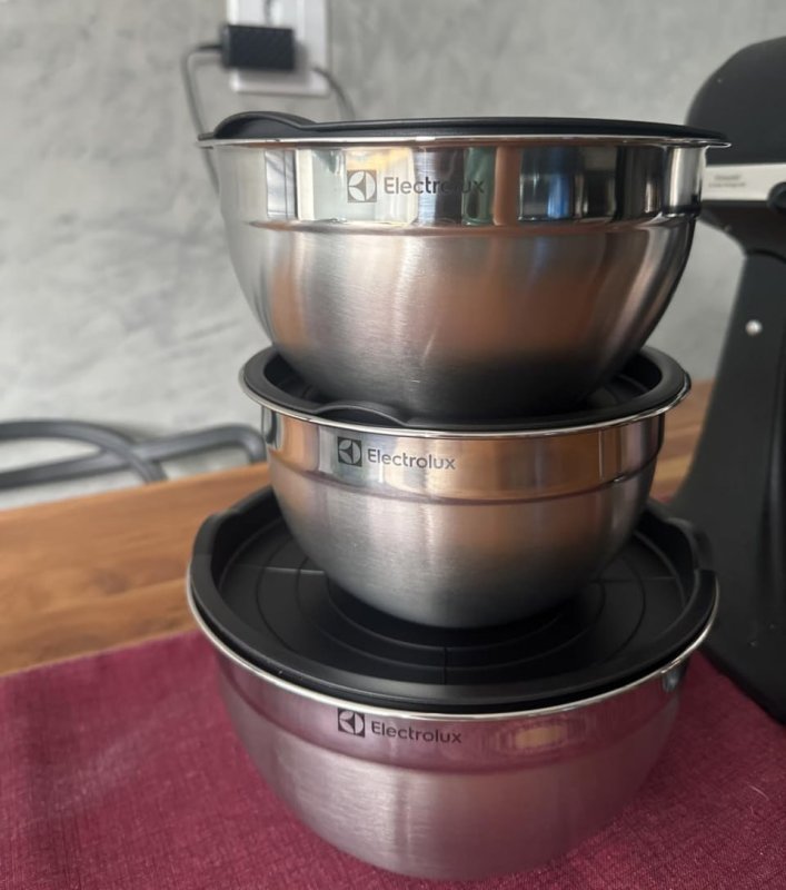 Conjunto de Bowls Tigelas de Inox c/ Tampa Electrolux