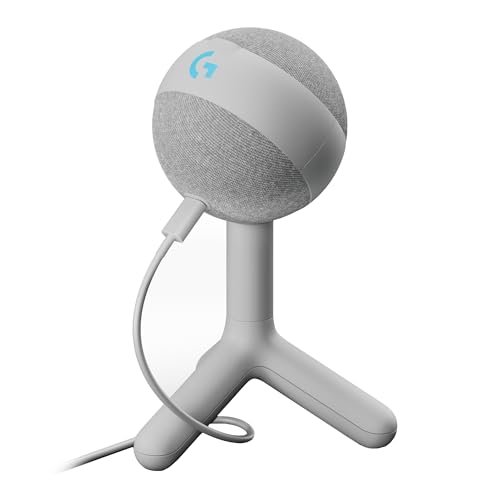 Microfone Condensador Gamer Logitech G Yeti Orb com RGB LIGHTSYNC, Captação Cardioide, Conexão USB Plug and Play para Gravação de Conteúdo e Streaming em PC e Mac - Branco