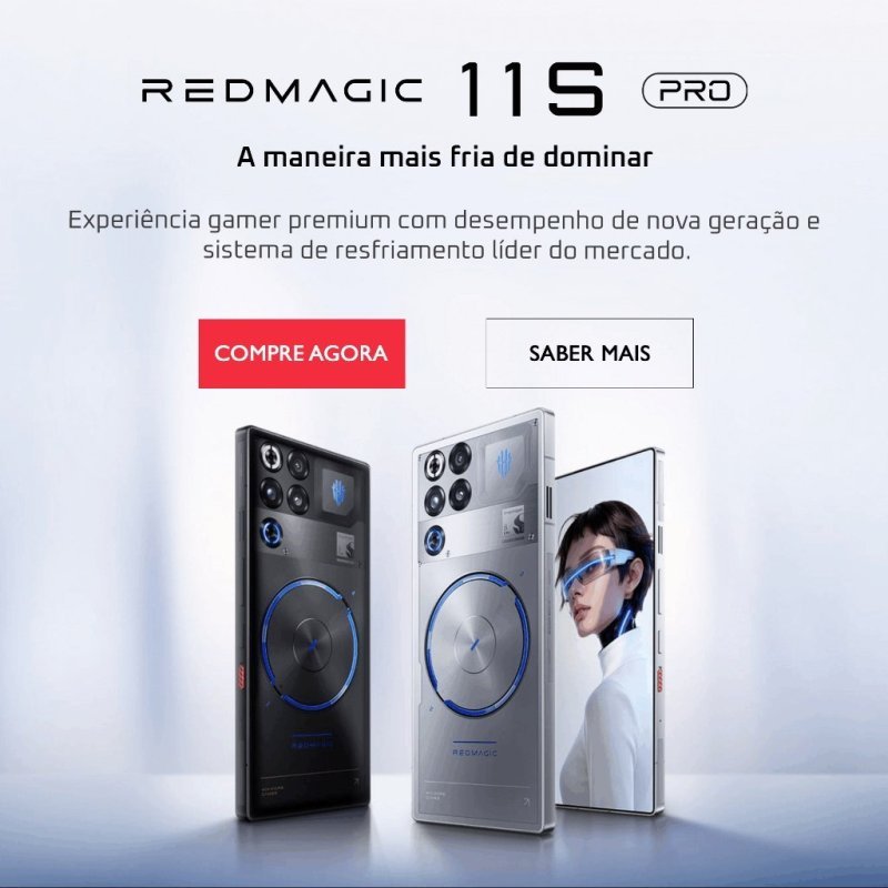 REDMAGIC 11S Pro Snapdragon 8 Elite Gen 5 Versão Líder 12/16+256/512GB Resfriamento Líquido 7500mAh Nightfreeze/Subzero