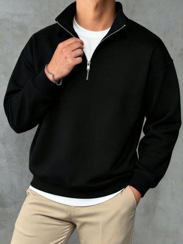 Blusa Moletom Quarter-zip Masculina Premium - Km Basics