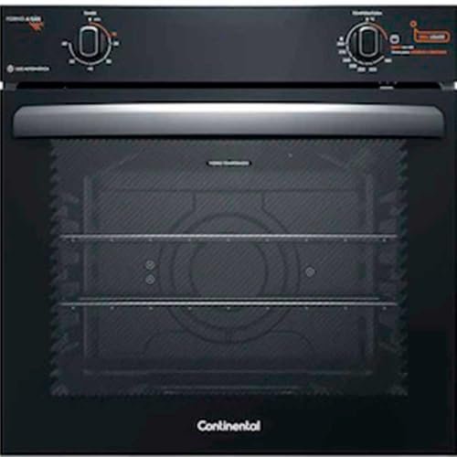 Continental Forno de Embutir a Gás OC8GM com TOPLimpaFácil Grill e Timer Preto 80 Litros